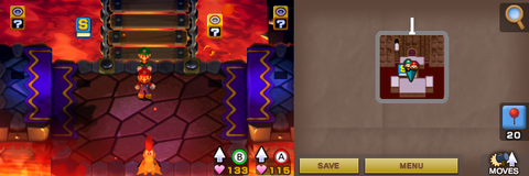 First three blocks in Bowser's Castle of Mario & Luigi: Superstar Saga + Bowser's Minions.