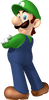 Artwork of Luigi for Dance Dance Revolution: Mario Mix (reused for Mario & Sonic at the Olympic Games, Mario Kart Wii, Fortune Street, and Mario & Sonic at the Rio 2016 Olympic Games Arcade Edition)