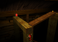 A red Banana Bunch in Fungi Forest.