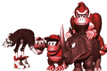 Donkey Kong. Diddy Kong, Rambi, and Expresso