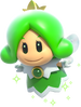 Artwork of the green Sprixie Princess  from Super Mario 3D World.