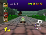 The beginning of the track with the Bowser statue