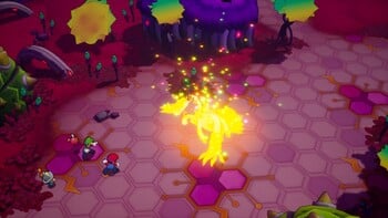 Reclusa disintegrating after his defeat in Mario & Luigi: Brothership