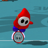 A character taunting in Mario Power Tennis