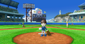 A Mii serving as the pitcher
