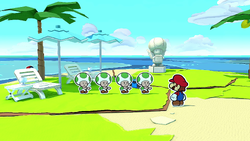 Thumbnail for "Club Island - Feelin' Fungi" from Paper Mario: The Origami King used for Nintendo Music