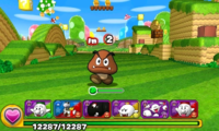 Screenshot of World 1-1, from Puzzle & Dragons: Super Mario Bros. Edition.