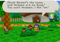 Chuck Quizmo appearing in Koopa Village in Paper Mario
