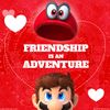 Valentine's Day E-card featuring Super Mario Odyssey artwork of Mario and Cappy