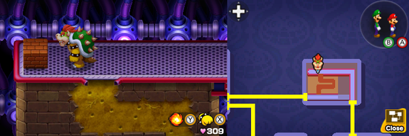Block 62 in Peach's Castle of Mario & Luigi: Bowser's Inside Story + Bowser Jr.'s Journey.