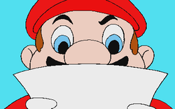 Mario reading Bowser's letter.
