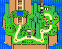 A map of Yoshi's Island from Super Mario World