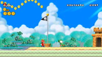 Yoshi Stuck behind the flagpole