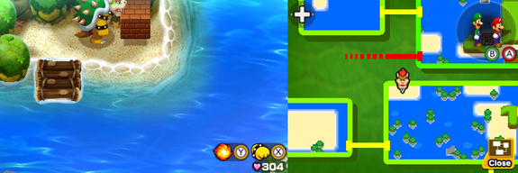Eighteenth block in Blubble Lake of Mario & Luigi: Bowser's Inside Story + Bowser Jr.'s Journey.