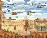 A panoramic view of the Break the Targets! stage of Meta Knight in Super Smash Bros. Brawl