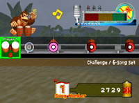 The Challenge mode of Donkey Konga 2.