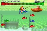 The Funky's Fishing mini-game from Donkey Kong Country for Game Boy Advance