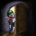 Luigi coming out of a door