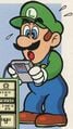 Luigi playing on a Game Boy