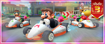 The Daikon Rocket Pack from the Anniversary Tour in Mario Kart Tour