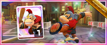 Donkey Kong (Gladiator) from the Spotlight Shop in the Night Tour in Mario Kart Tour