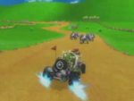 Bowser drifting on the course in the credits