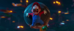 Mario blasted by a dummy Banzai Bill