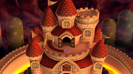 A map of Peach's Castle in New Super Mario Bros. U