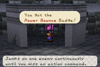 Mario getting the Power Bounce badge in Paper Mario