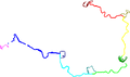 The full map with each section separated by color and the original tracks added