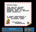 Princess Toadstool's letter upon completing Water Land