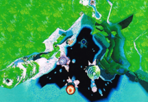 Official screenshot of Noki Bay from Super Mario Sunshine.