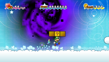 Location of where the eighteenth hidden block is in Super Paper Mario, block revealed.