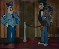 Screenshot from the Saturday Supercade episode "The Ventriloquist Caper"