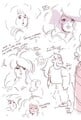 Concept art of Rose Quartz, noting that she has a "Peach-inspired mouth".