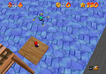 The starting area with the water level at its lowest in the N64 version