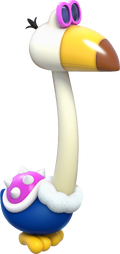 Artwork of a Conkdor from Super Mario 3D World.