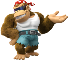 Artwork of Funky Kong from Donkey Kong Country: Tropical Freeze.