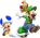 Artwork of Blue Toad and Luigi, from Super Mario 3D World.