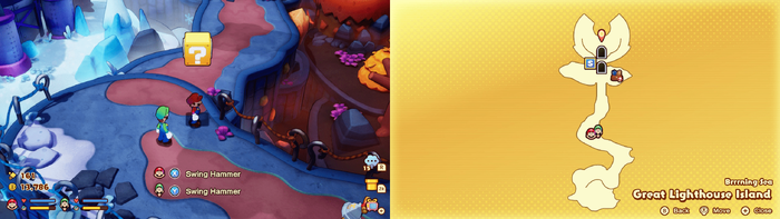 Second block in the Brrning Sea Great Lighthouse Island from Mario & Luigi: Brothership