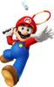 Mario playing badminton