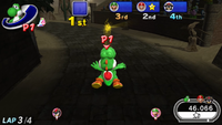 Yoshi is struck by Lightning in Mario & Sonic at the Olympic Games