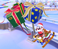Thumbnail of the Mii Cup challenge from the 2022 Holiday Tour; a Glider Challenge set on GBA Snow Land (reused as the Bowser Cup's bonus challenge in the Princess Tour)