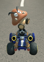 Goomba performing a trick.