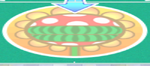 A Piranha Plant icon on the Delfino Plaza Court from Mario Power Tennis