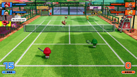 The Rank E rank-up match in the Adventure mode from Mario Tennis Fever