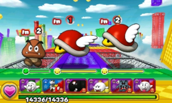 Screenshot of World 6-6, from Puzzle & Dragons: Super Mario Bros. Edition.