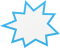 Light-blue-outline burst item sticker