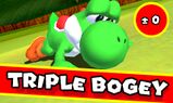 Yoshi getting a Triple Bogey after breaking the fourth wall