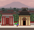 Luigi and Yoshi in the SNES version of Beijing